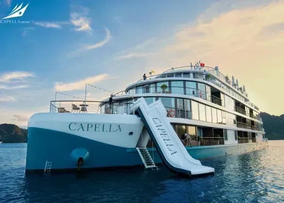 Dive into a fun-filled sea adventure with Capella's unique waterslide.