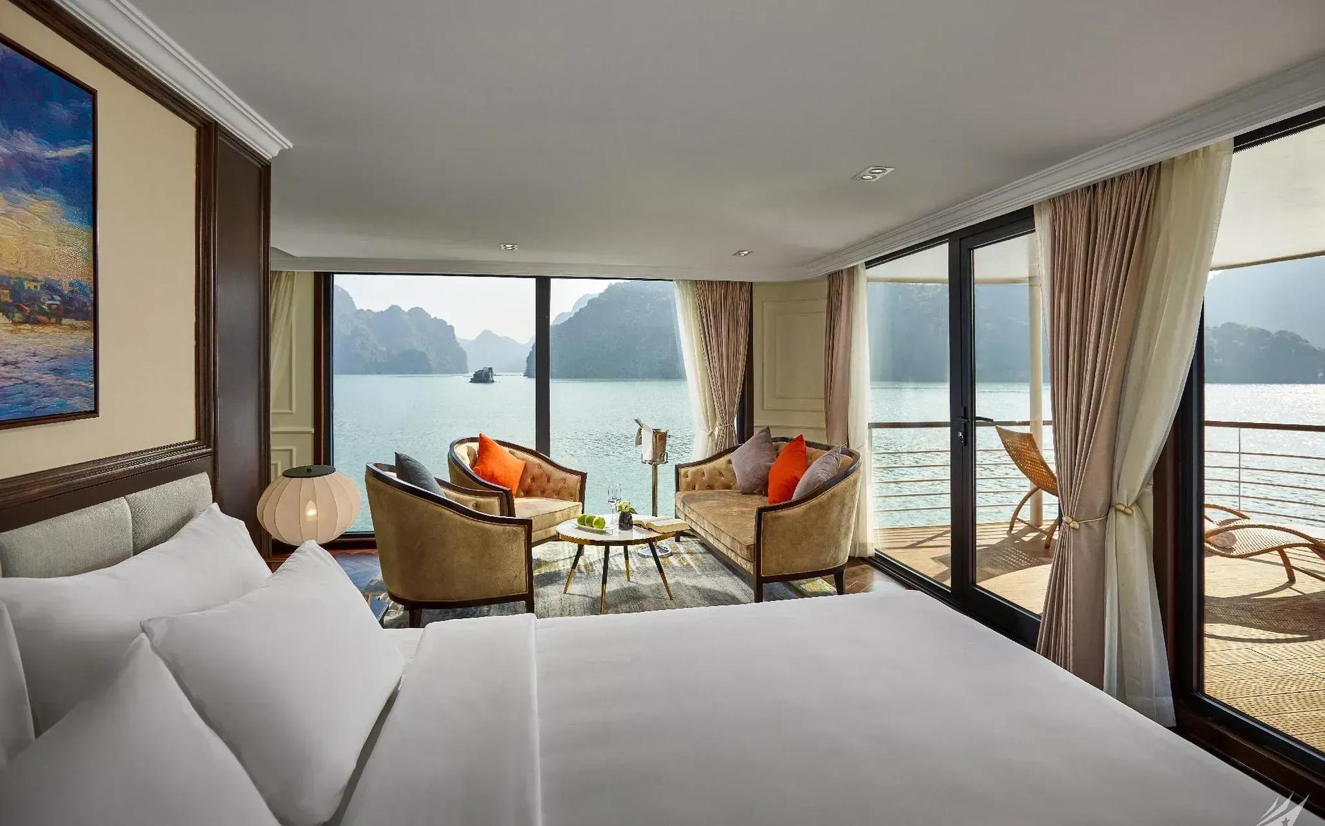 Relax in Capella's luxurious space with expansive ocean views.