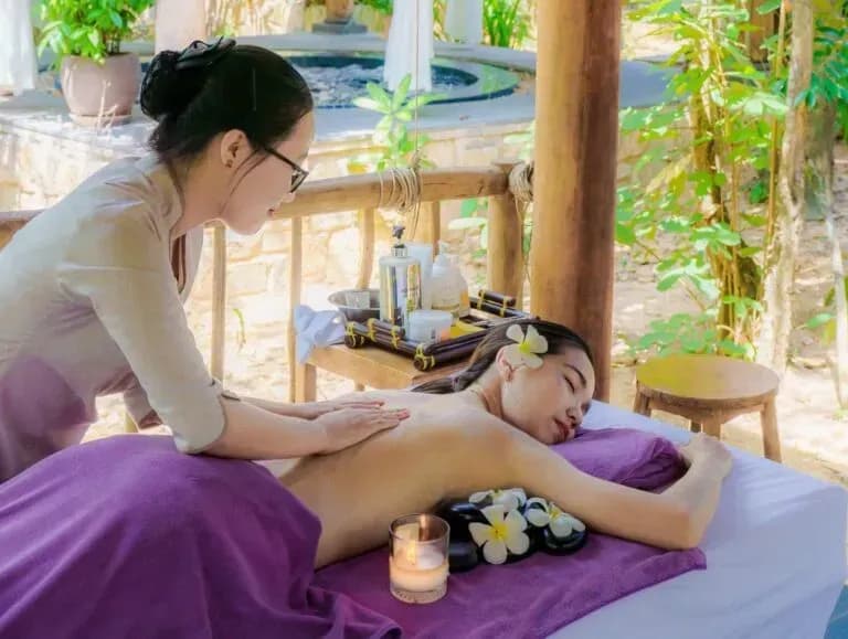 Relaxing spa service at Green Bay Phu Quoc with professional massage therapy.