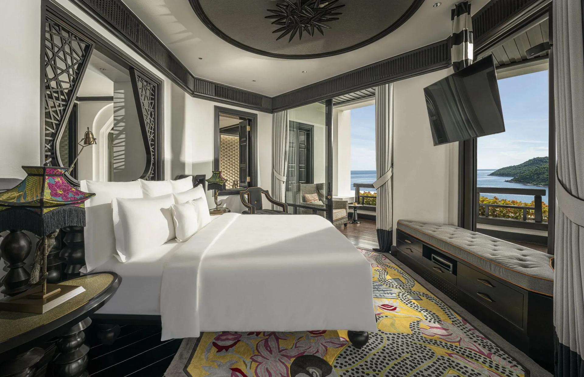 Luxurious room with ocean views at the resort.