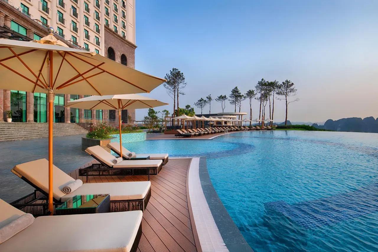 Infinity pool with a stunning view at FLC Grand Hotel.